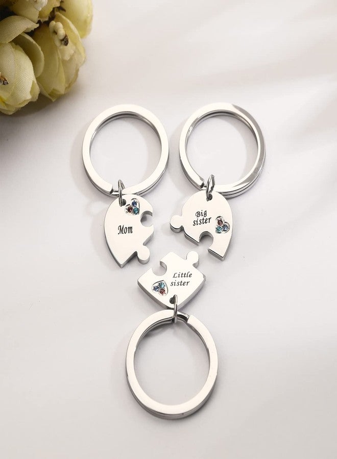 Yonhon Mom Mother Big Sister Little Sister keychains for 3,Mon Mother Daughter keychains for 3 - Image 3